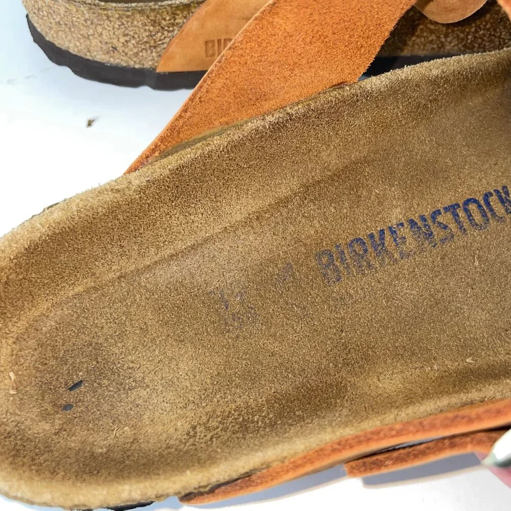 Birkenstock Gizeh Women's Leather Burnt Orange Thong Sandals Size 39 / US 8 - 8 - Picture 12 of 13